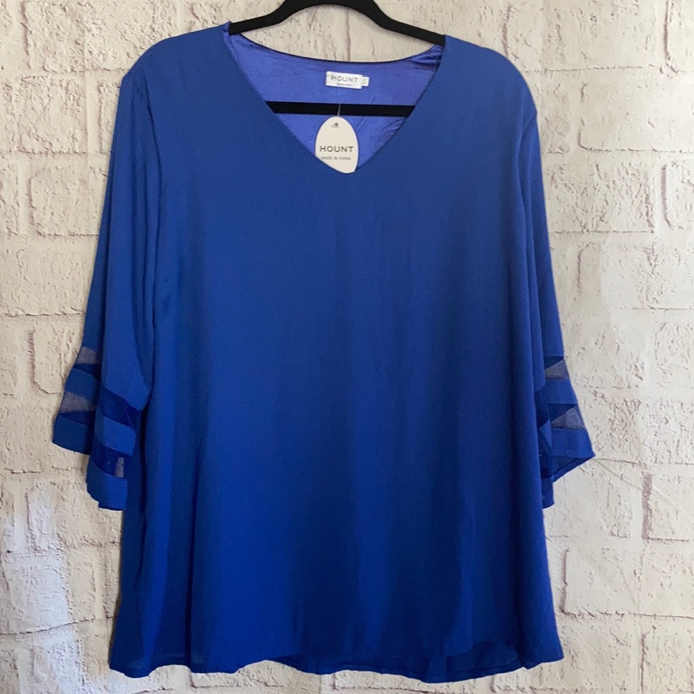 Hount Blue Lined Blouse Size XXL